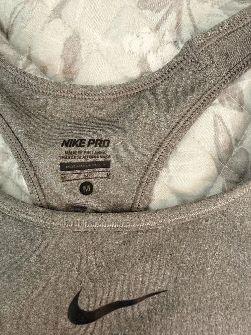 Nike Pro Dri-FIT Sports Bra Medium Gray Heather Racerback Medium Support